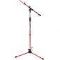 Preview: keepdrum MS106 RD Rot Mikrofonständer mit Galgen und Mikrofonklemme