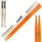 Preview: Agner Schlagzeugstöcke 5 A UV-Light  Orange mit keepdrum 5A