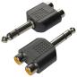 Preview: keepdrum ADA062 Adapter Stereo Cinch RCA Buchse - 6,3mm Klinke 2STÜCK