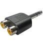 Preview: keepdrum ADA062 Adapter Stereo Cinch RCA Buchse - 6,3mm Klinke 2STÜCK