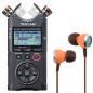 Preview: Tascam DR-40X Audio-Recorder mit Audiofly Ohrhörer