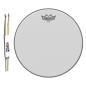 Preview: Remo Ambassador Coated Snare Fell 14 mit Schlagzeugstöcken