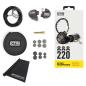 Preview: CTM CE220 In Ear Monitor-Kopfhörer Grau mit Tuch