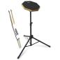 Preview: keepdrum Übungspad DP-BK8 schwarz 8 Zoll mit Stativ und Drumsticks 1 Paar