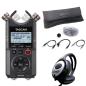 Preview: Tascam Audio-Recorder DR-40XP mit Kamera-Zubehörset und Kopfhörer
