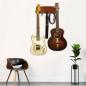 Preview: keepdrum Gitarren-Wandhalterung Mahagoni für 2 Gitarren und Zubehör