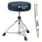 Preview: Tama Schlagzeughocker HT430CVNB Rundsitz Blau mit Schlagzeugstöcken