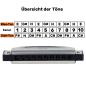 Preview: keepdrum Bluesharp Mundharmonika E-Dur mit Gravur