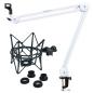 Preview: keepdrum MS138 Gelenkarm-Stativ Weiss mit Mikrofon-Spinne Schwarz