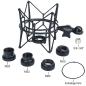 Preview: keepdrum Mikrofon-Spinne MS090B Multi-Spinne Schwarz mit Kabel