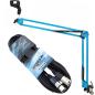 Preview: keepdrum NB35 BL Blau Gelenkarm Mikrofonstativ mit Mikrofonkabel