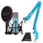 Preview: Rode Mikrofon NT1 Signature Blau mit PSA1+ Gelenkarm Blau und Tuch