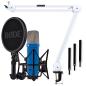 Preview: Rode NT1 Signature Cobalt Blau Mikrofon mit Gelenkarm Weiss
