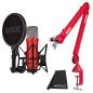 Preview: Rode Mikrofon NT1 Signature Rot mit PSA1+ Gelenkarm Rot und Tuch