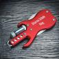 Preview: keepdrum Personalisierter Schlüsselanhänger Multitool-Gitarre Rot