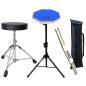 Preview: keepdrum DP-BL8 Pad Blau mit Stativ mit Hocker mit Sticks