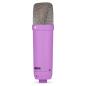 Preview: Rode Mikrofon NT1 Signature Lila mit PSA1+ Gelenkarm Lila und Tuch