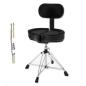 Preview: Ahead Schlagzeug Hocker SPG-BBR4 Spinal Glide 4-Beinig mit Drumsticks