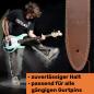 Preview: keepdrum Gitarrengurt aus Echt-Leder Braun mit Doppelnaht