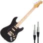 Preview: Vintage E-Gitarre V6HMBB Reissued Boulevard Black mit Kabel