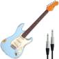 Preview: Vintage E-Gitarre V6MRLB Icon Distressed Laguna Blue mit Kabel