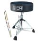 Preview: Eich Hocker DBC400R-SEL Subwoofer-Hocker Velours Extra Low mit Drumsticks