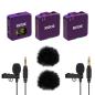 Preview: Rode Wireless GO Gen 3 Lila mit 2x Lavalier GO und 2x WS05