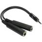 Preview: keepdrum YC006 Y-Adapter Klinke Splitter 2x Buchse 6,35mm - 1x Miniklinke-Stecker 3,5mm