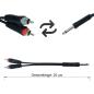 Preview: keepdrum YC017 Y-Adapter 6,3mm Mono Klinke zu Stereo RCA Cinch Stecker