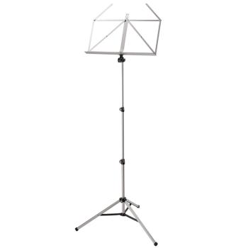 K&M 10065 Notenständer Nickel mit Leuchte