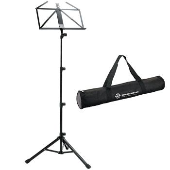 K-M 10810 Notenpult aus Stahl Schwarz mit Tasche