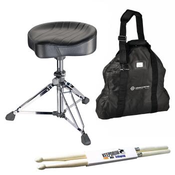 K&M 14000 Gomezz Schlagzeughocker mit Tasche und Schlagzeugstöcke
