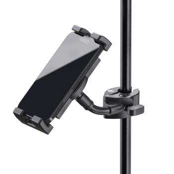 K-M Smartphone-Halter 19764 mit Klemme für Rohre und Stative mit Tuch