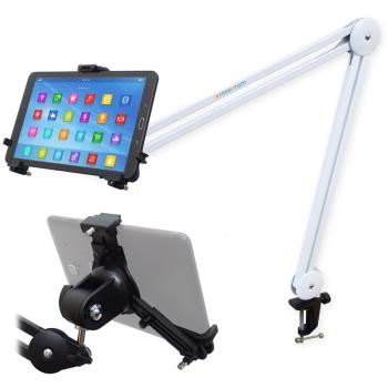 K&M 19790 Tablet-PC-Halter mit Gelenkarm Weiß