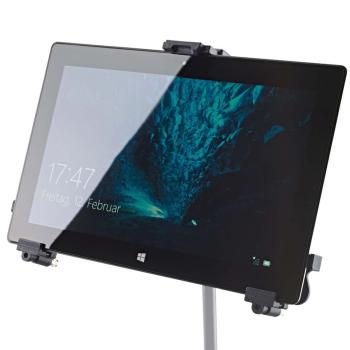 K&M 19790 Tablet-Stativhalter mit Tisch-Mikrofonarm