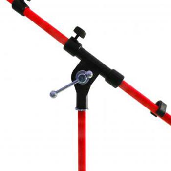 keepdrum MS106 RD Rot Mikrofonständer mit Galgen und Mikrofonklemme