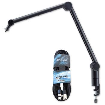 K-M Mikrofonarm 23868 Gelenkarm-Tischstativ mit Kabel