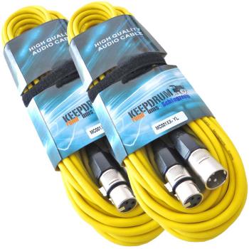 keepdrum 6m MC-001XX YW Mikrofonkabel XLR Gelb 2 Stück