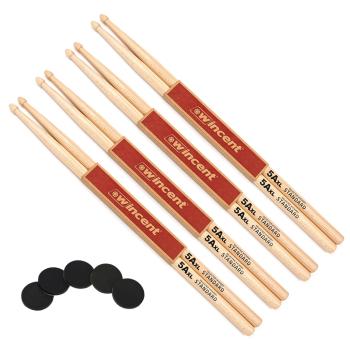 Wincent 5AXL Schlagzeugstöcke 4 Paar mit Damper Pads