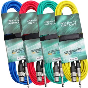 keepdrum 6m MC003XJ Mikrofonkabelset Klinke-XLR 4 Stück