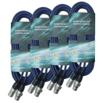 keepdrum 10m MC-001XX BL Mikrofonkabel XLR Blau 4 Stück