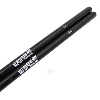 keepdrum 5AB Hickory Schlagzeugstöcke Schwarz 1 Paar