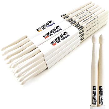 keepdrum 5B Hickory Schlagzeugstöcke 12 Paar
