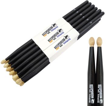 keepdrum 5BB Black Hickory Schlagzeugstöcke 12 Paar