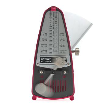 Wittner Metronom Taktell Piccolo mechanisch Dunkelrosa mit Tuch