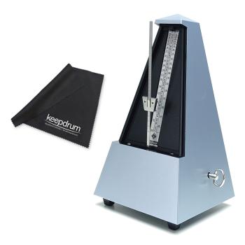 Wittner Metronom 845203 mechanisch silberfarben mit Tuch