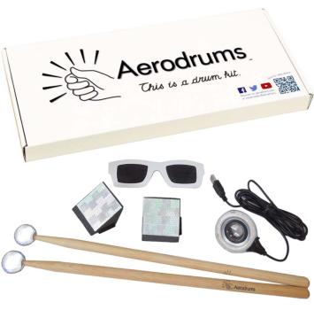 Aerodrums Air-Drumming Schlagzeug E-Drum mit PS3 Kamera + keepdrum Drumsticks 5BB Black