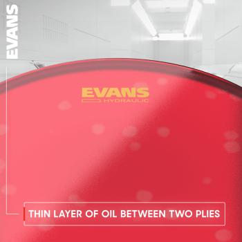 Evans B14HR Hydraulic Red Coated Snare Fell 14