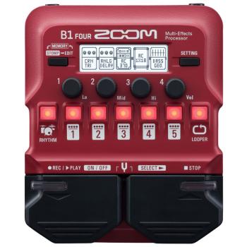 Zoom B1 FOUR Multi-Effektgerät für Bass mit Netzteil
