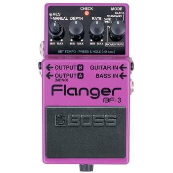 Boss BF-3 Flanger Pedal Effektgerät mit Netzteil
